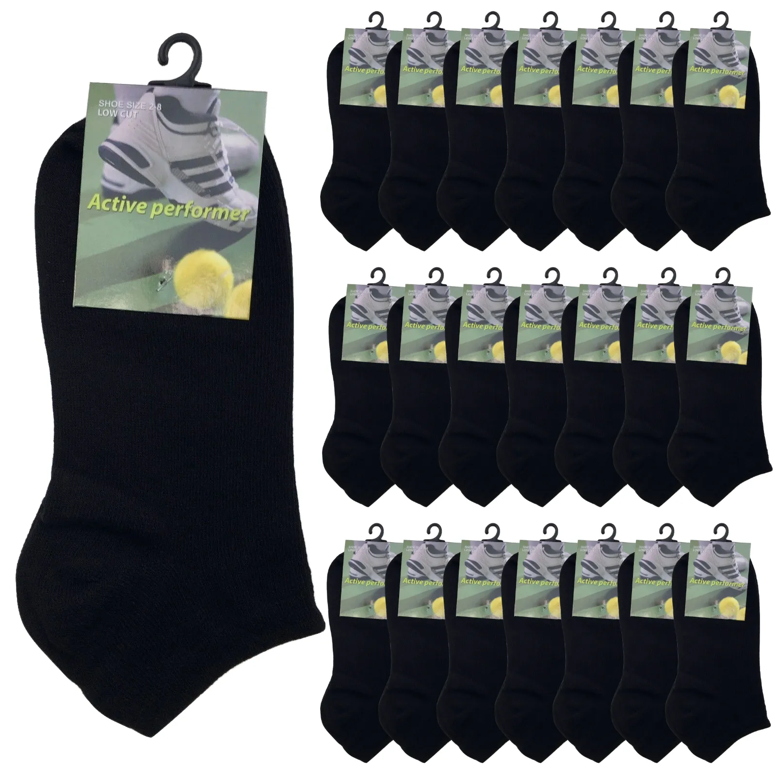 24x COTTON ANKLE SOCKS Sport Low Cut Mens Womens Running  BULK Anklet