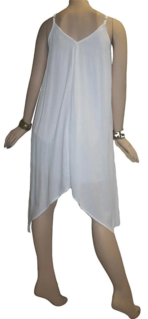 3922 DR Sexy Summer Bohemian Asymmetrical Spaghetti Strap Mid Calf Dress
