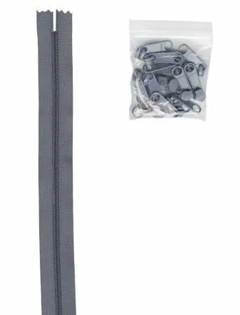 4 yards of Zipper Gunmetal Gray