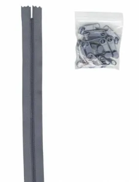 4 yards of Zipper Gunmetal Gray