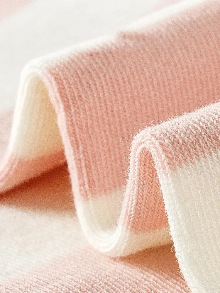 6 pairs of pink cute puppy cotton mid-calf socks