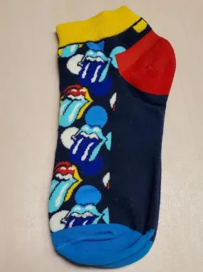 AZ425 Navy Blue Rolling Stones Low Cut Socks