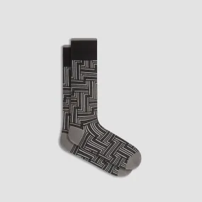 Basketweave Cashmere Mid-Calf Socks