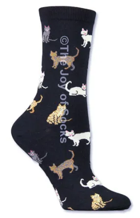Black Classic Cats Socks (Women's)