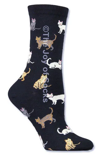 Black Classic Cats Socks (Women's)