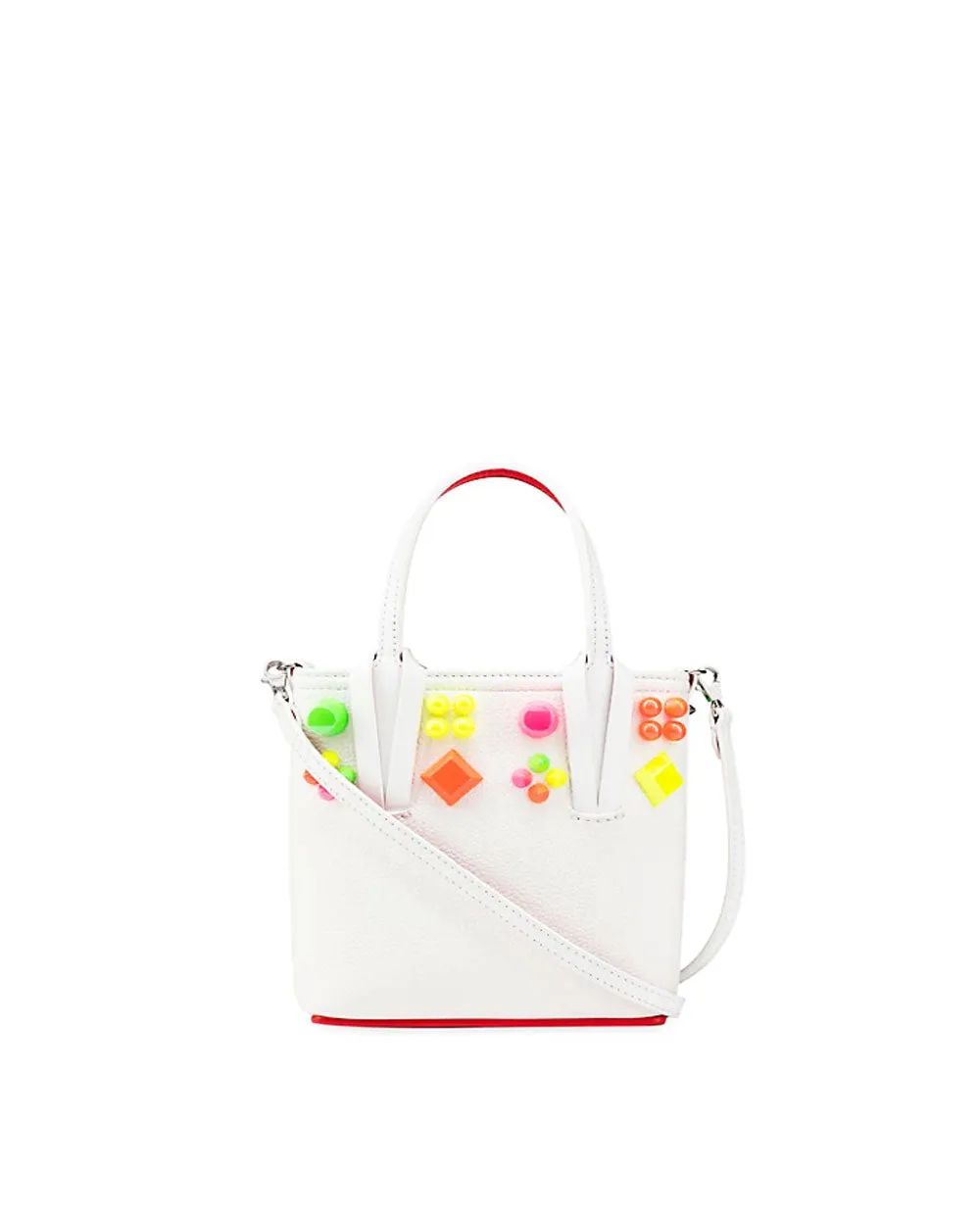 Cabata Mini Calf Empire Spikes in Bianco Mix