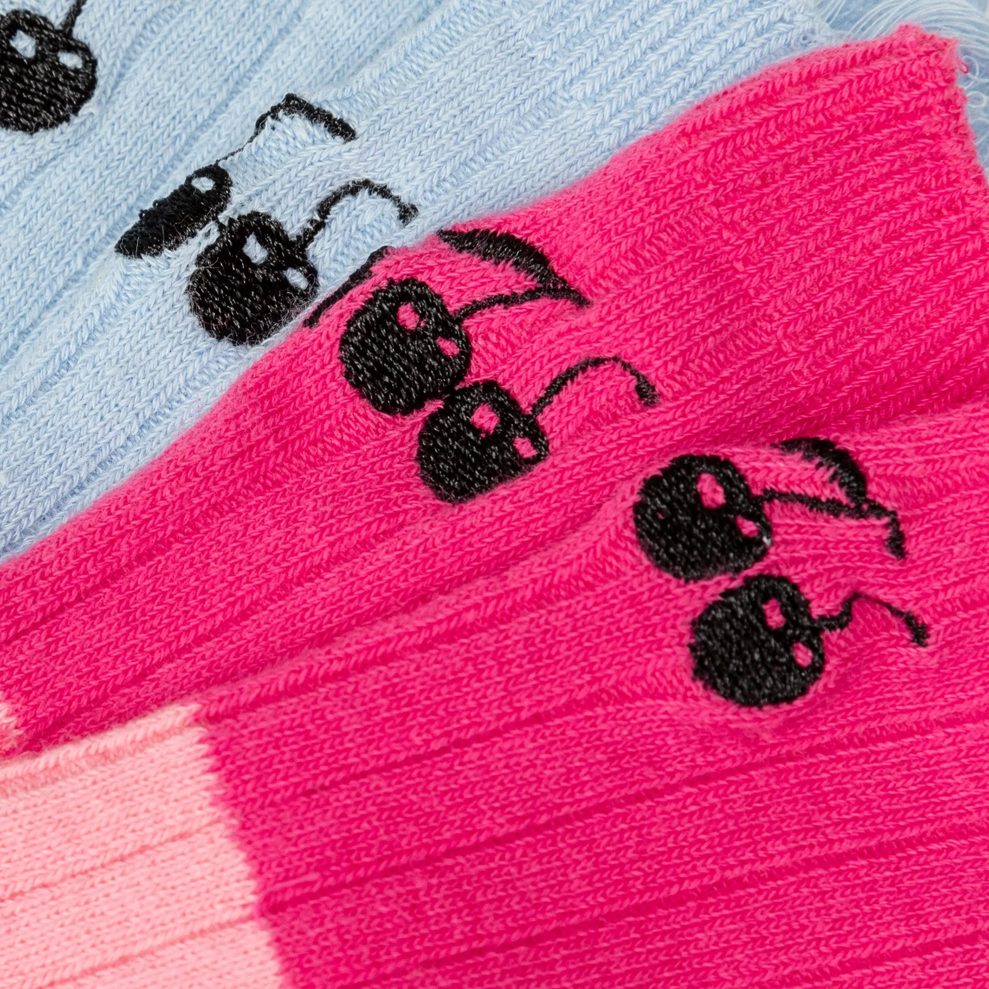 Cherry Color Distressed High Socks