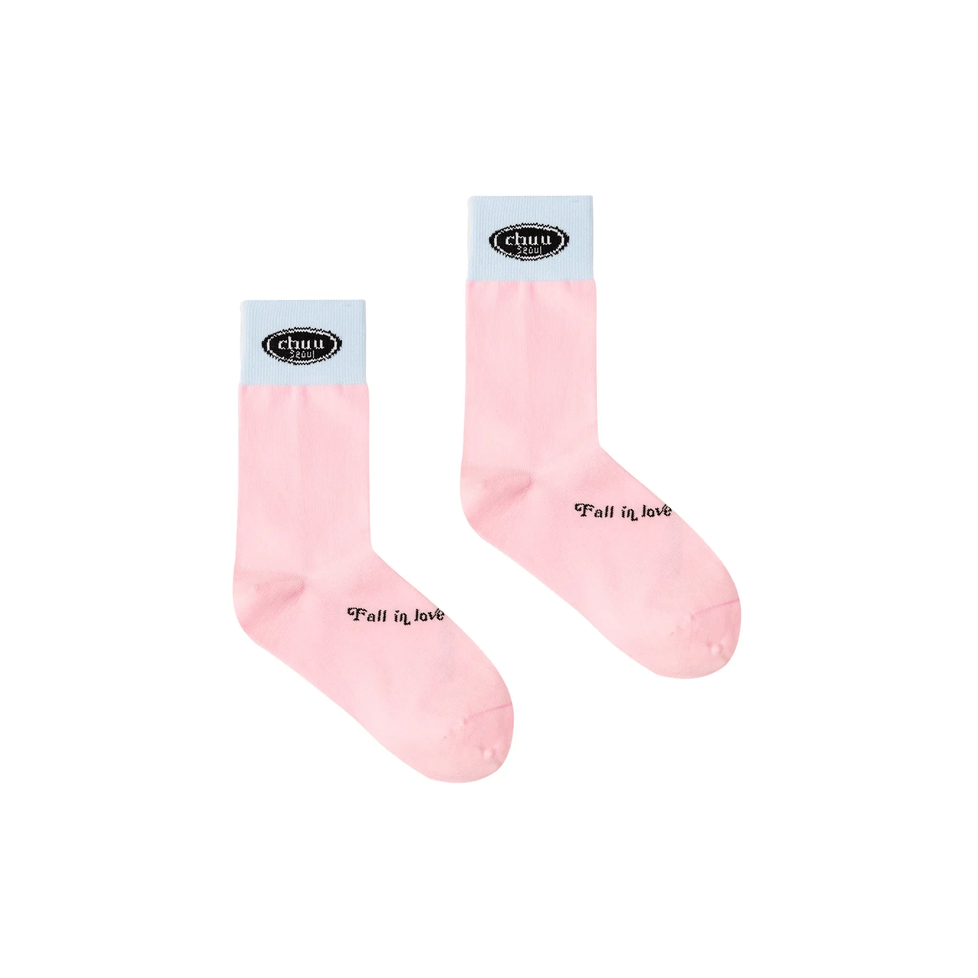 Chuu Lettering Color Band High Socks