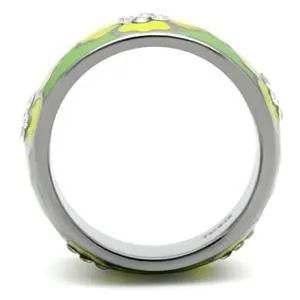 CJ175TK Wholesale Stainless Steel Yellow Hawaiian Flower Enamel Ring