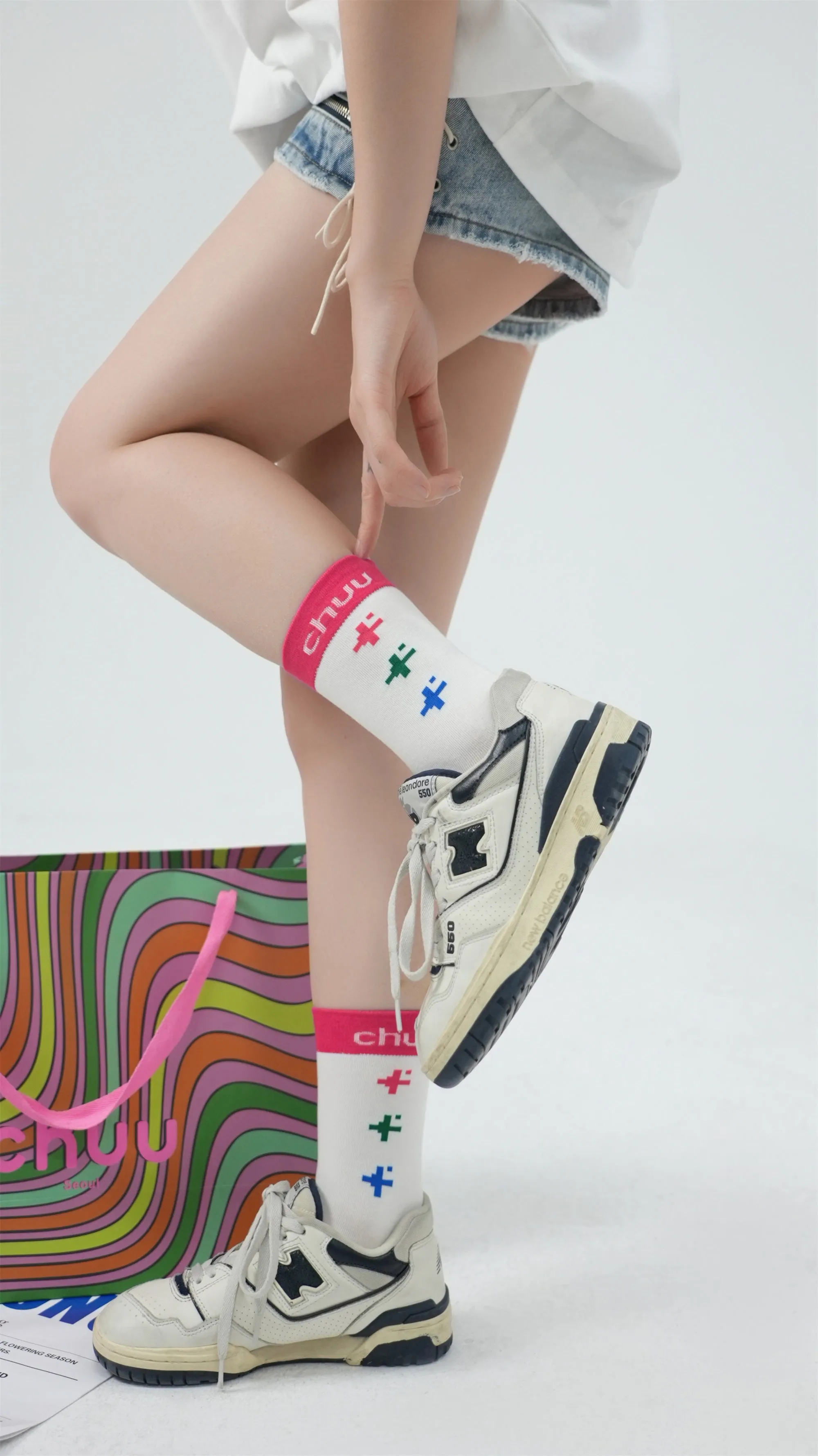 Colored Pixel High Socks