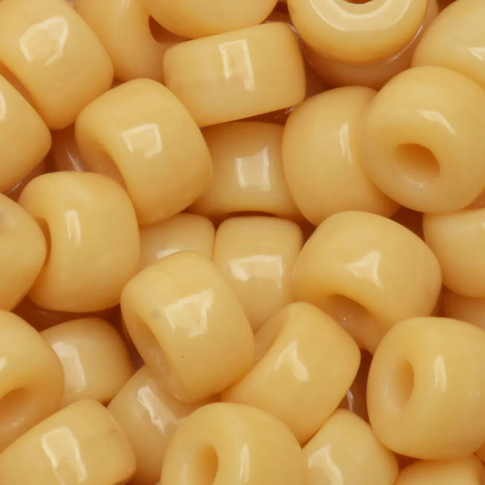 Czech Glass Matubo, 2/0 Seed Bead, Beige Opaque (20 Gram Tube)