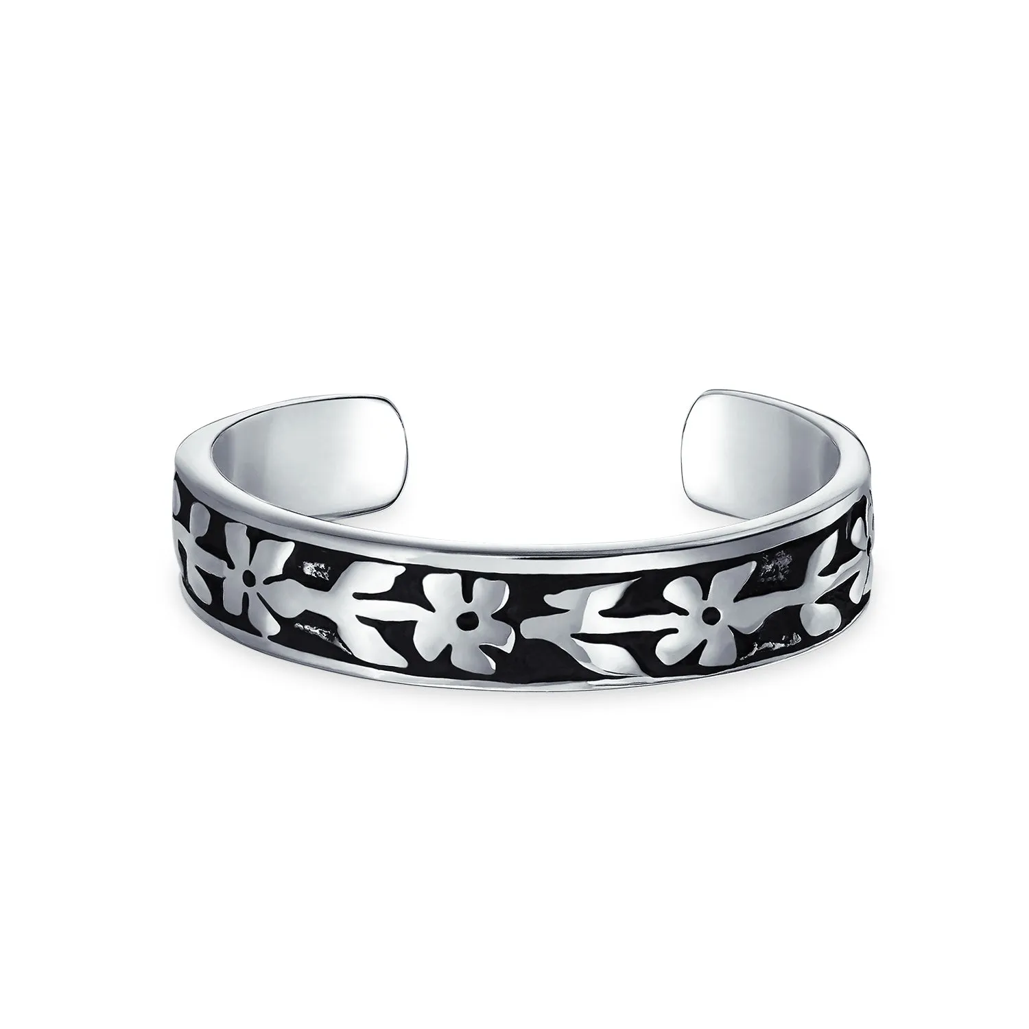 d Mid Finger Flowers Vine Leaf Midi Toe Ring Western Jewelry Silver