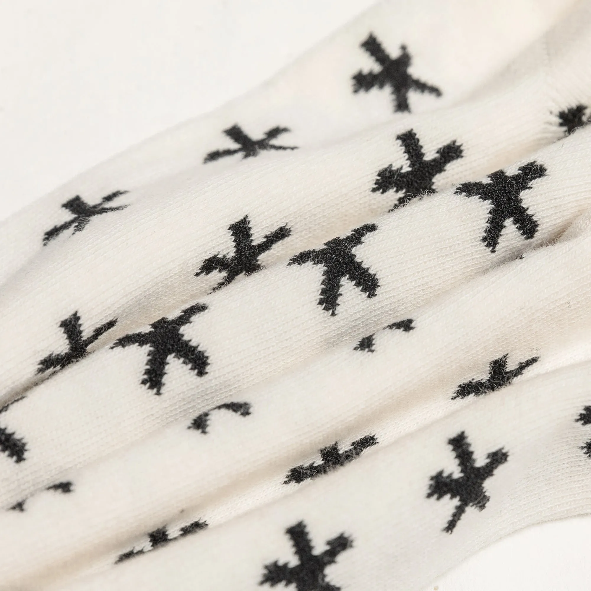 Dark Color Star Jacquard High Socks