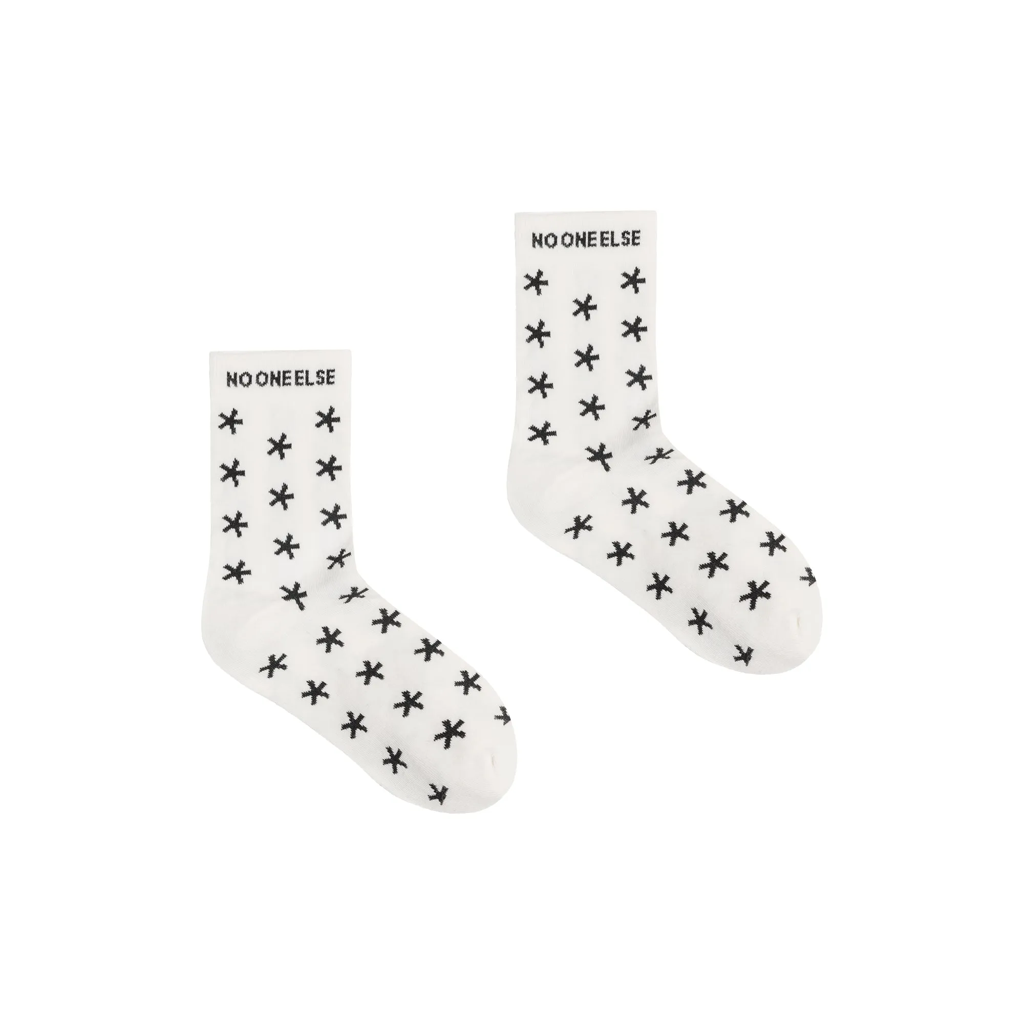 Dark Color Star Jacquard High Socks