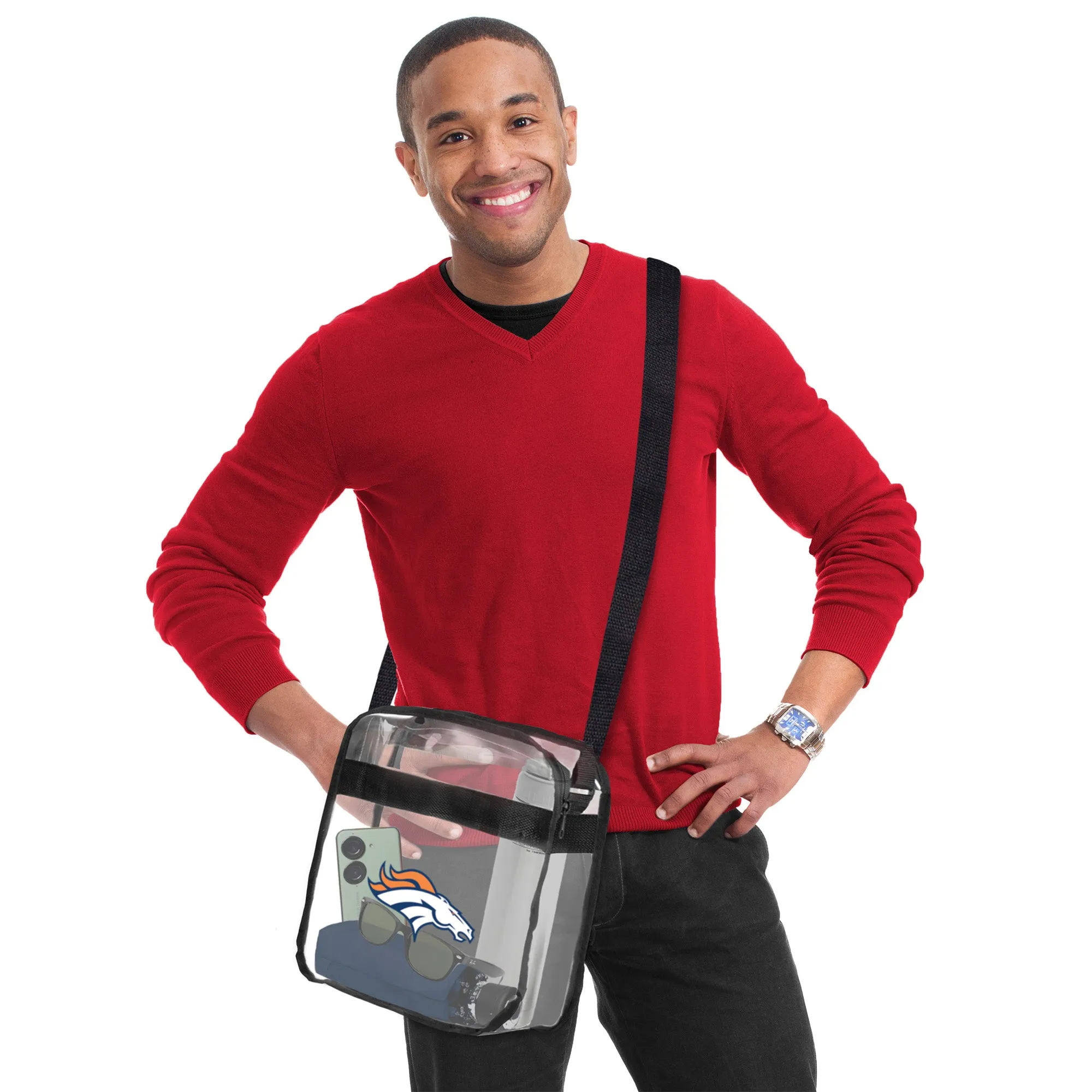 Denver Broncos Clear Carryall Crossbody