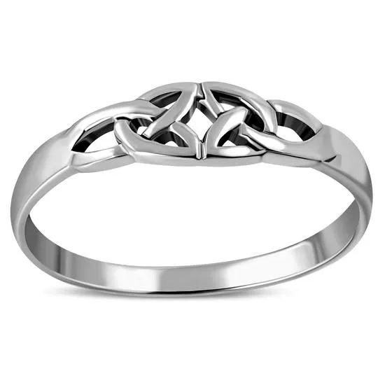 Dual Trinity Knot Sterling Silver Ring