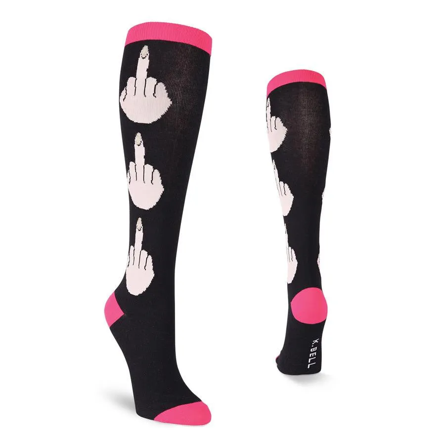 Effin Middle Finger Knee High Socks (Women's)