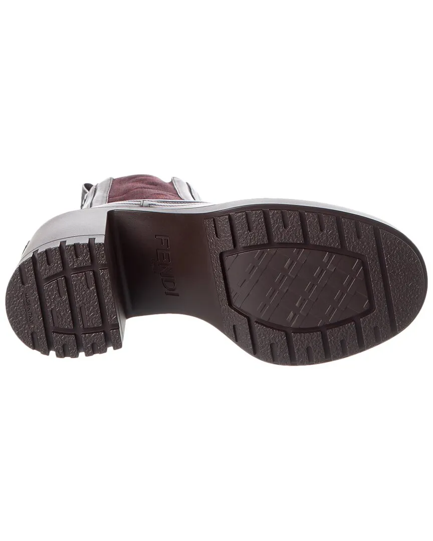 FENDI FF Logo Domino Leather Boot