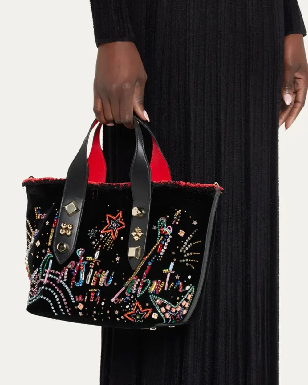 Frangibus Small Starlight Strass Tote Bag in Black