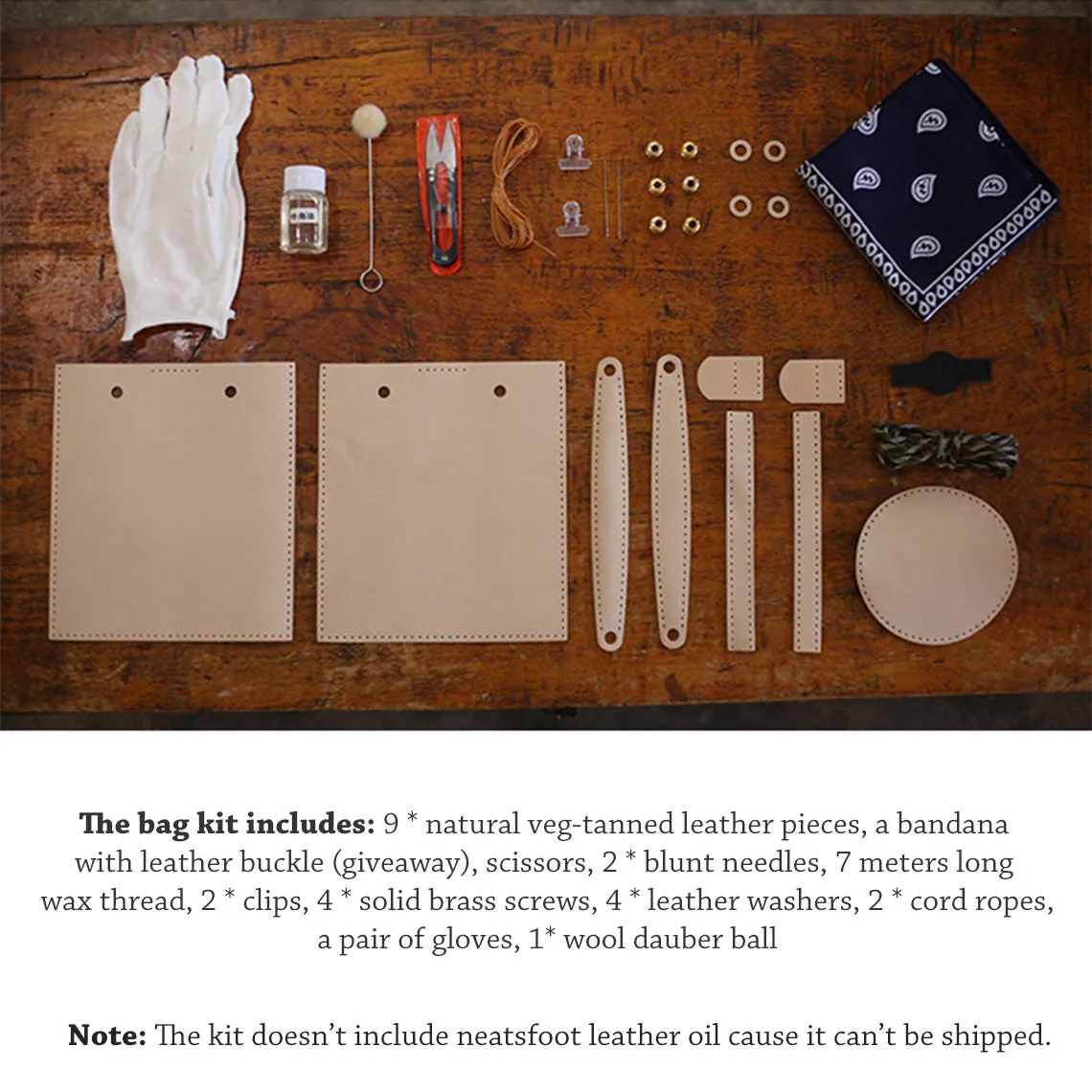 Full Grain Leather Bucket Bag DIY Kit