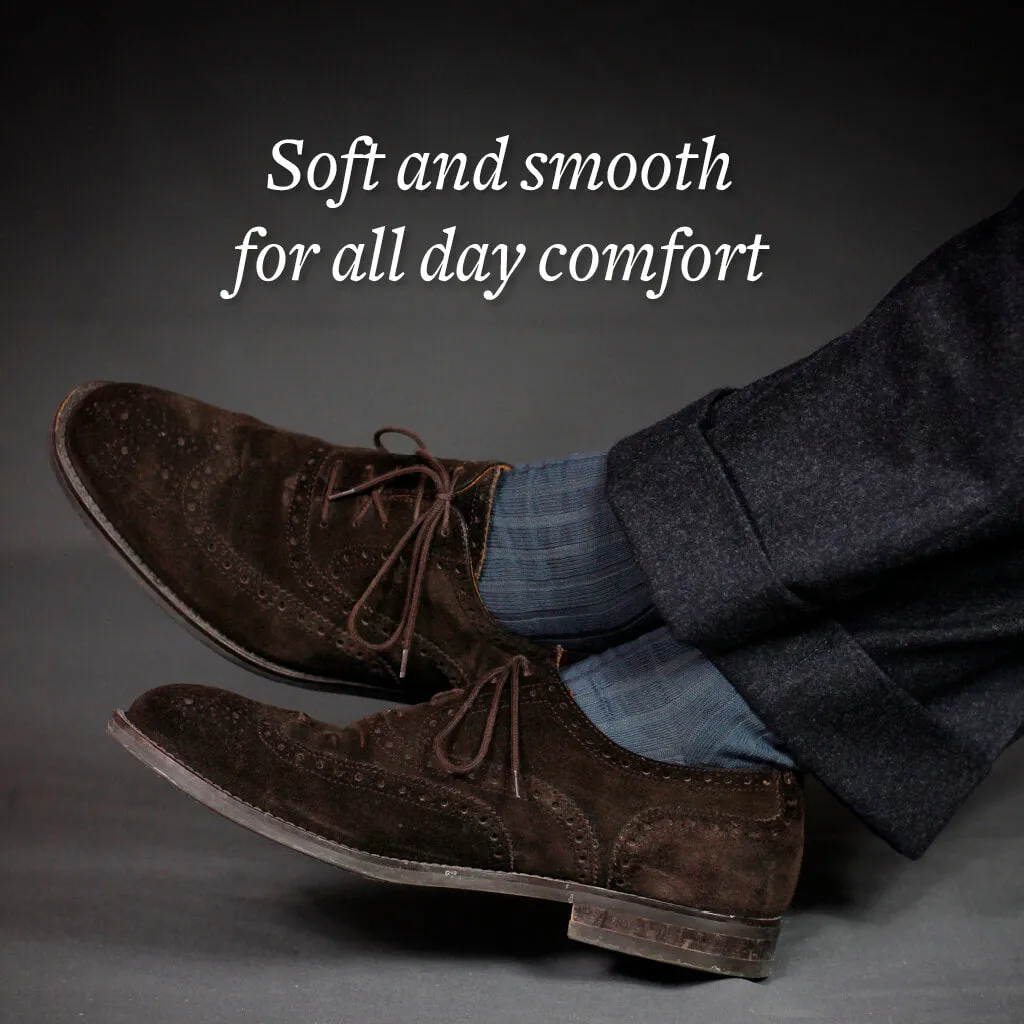 Grey Cotton Mid Calf Dress Socks