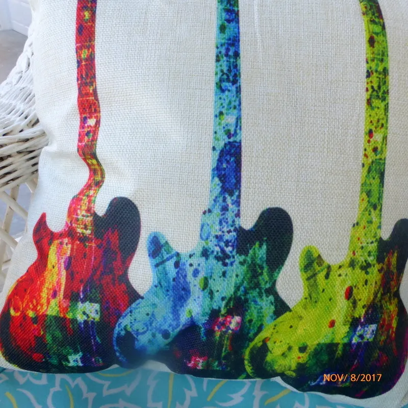 Guitar pillow covers, Music pillow covers