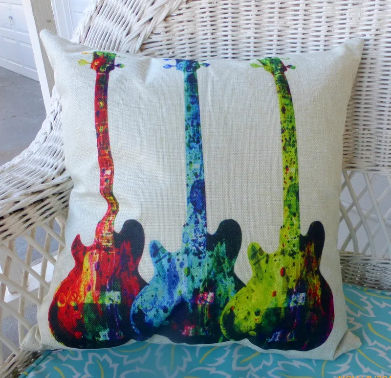 Guitar pillow covers, Music pillow covers