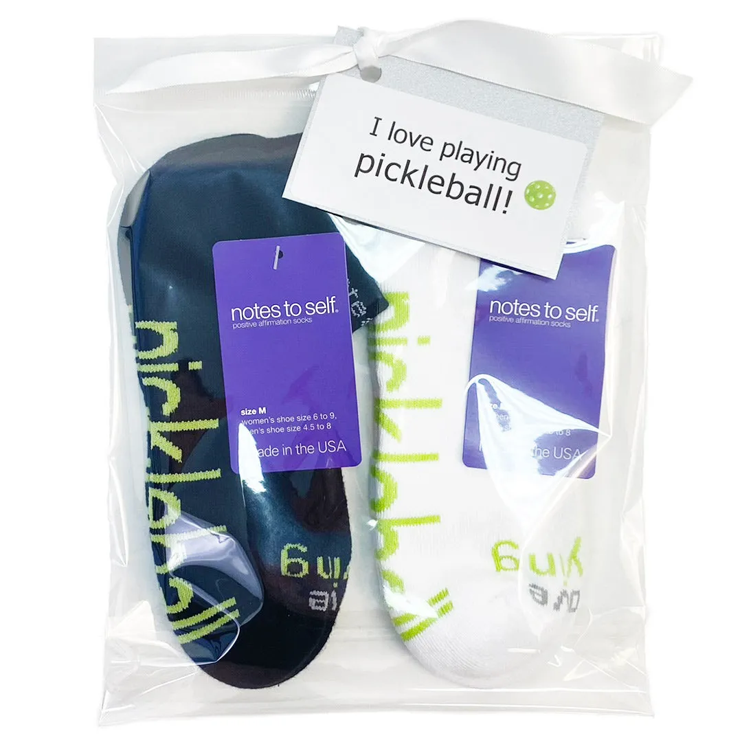 I love playing® pickleball - 2 pairs of socks in gift bag