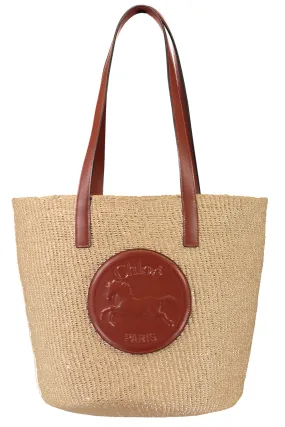 LARGE HORSE MEDAL BASKET BAG