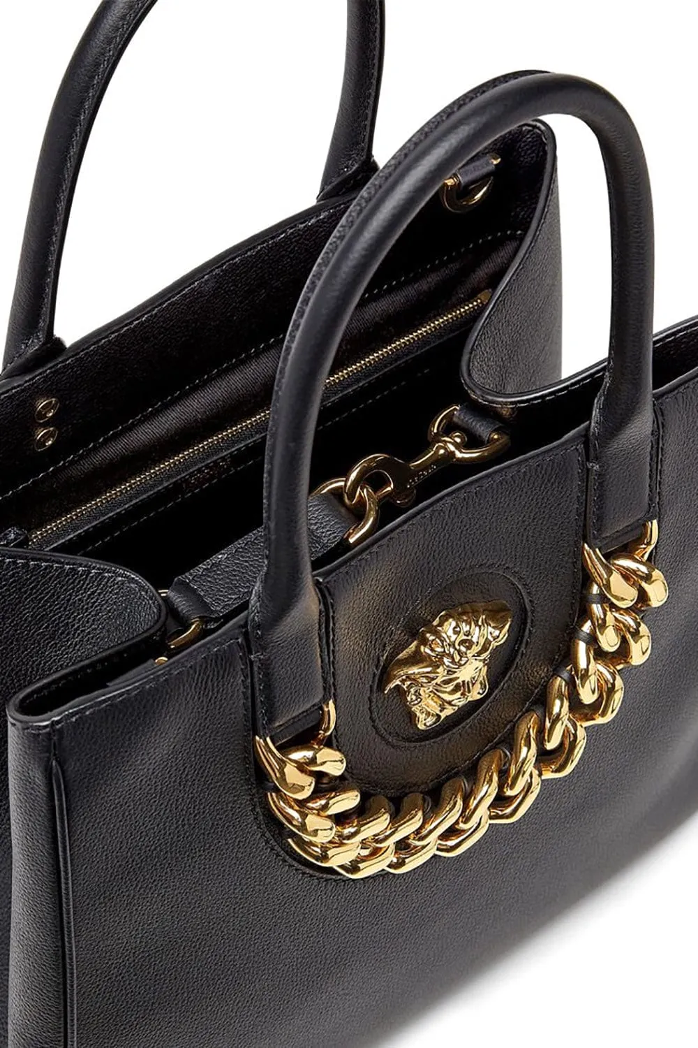 Large Tote With Crossbody Strap - Black