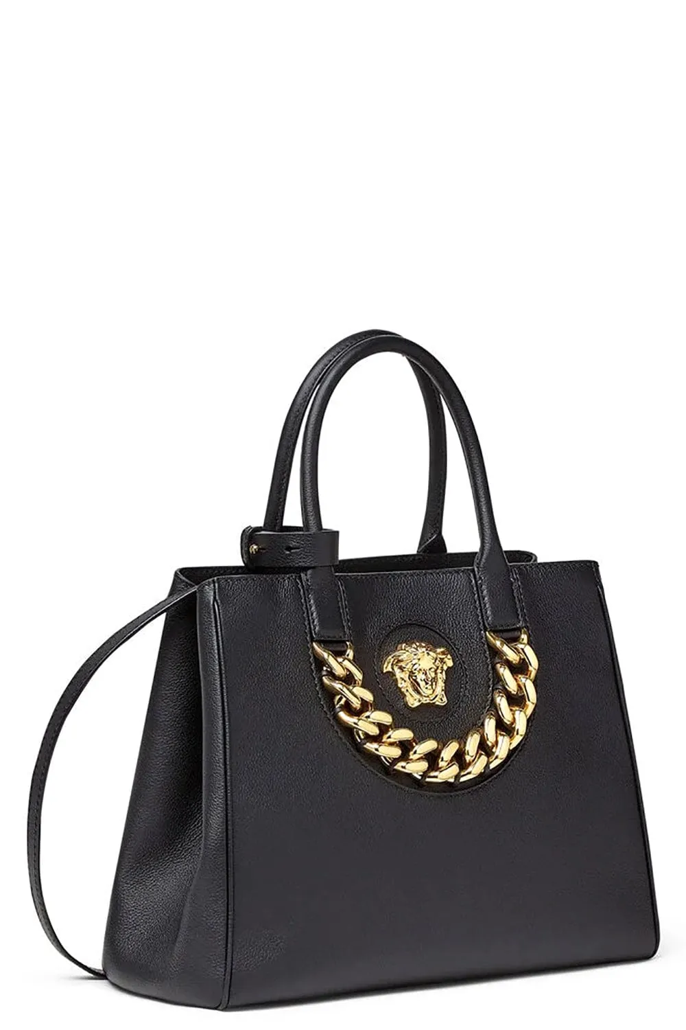 Large Tote With Crossbody Strap - Black