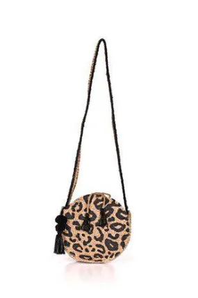 Leopard Jute Crossbody Bag