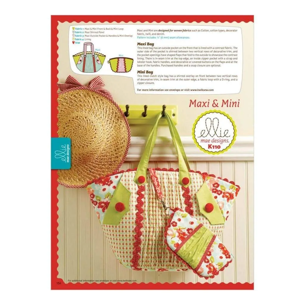 Maxi Tote Bag and Mini Wristlet - Maxi & Mini All Sizes in One Envelope*