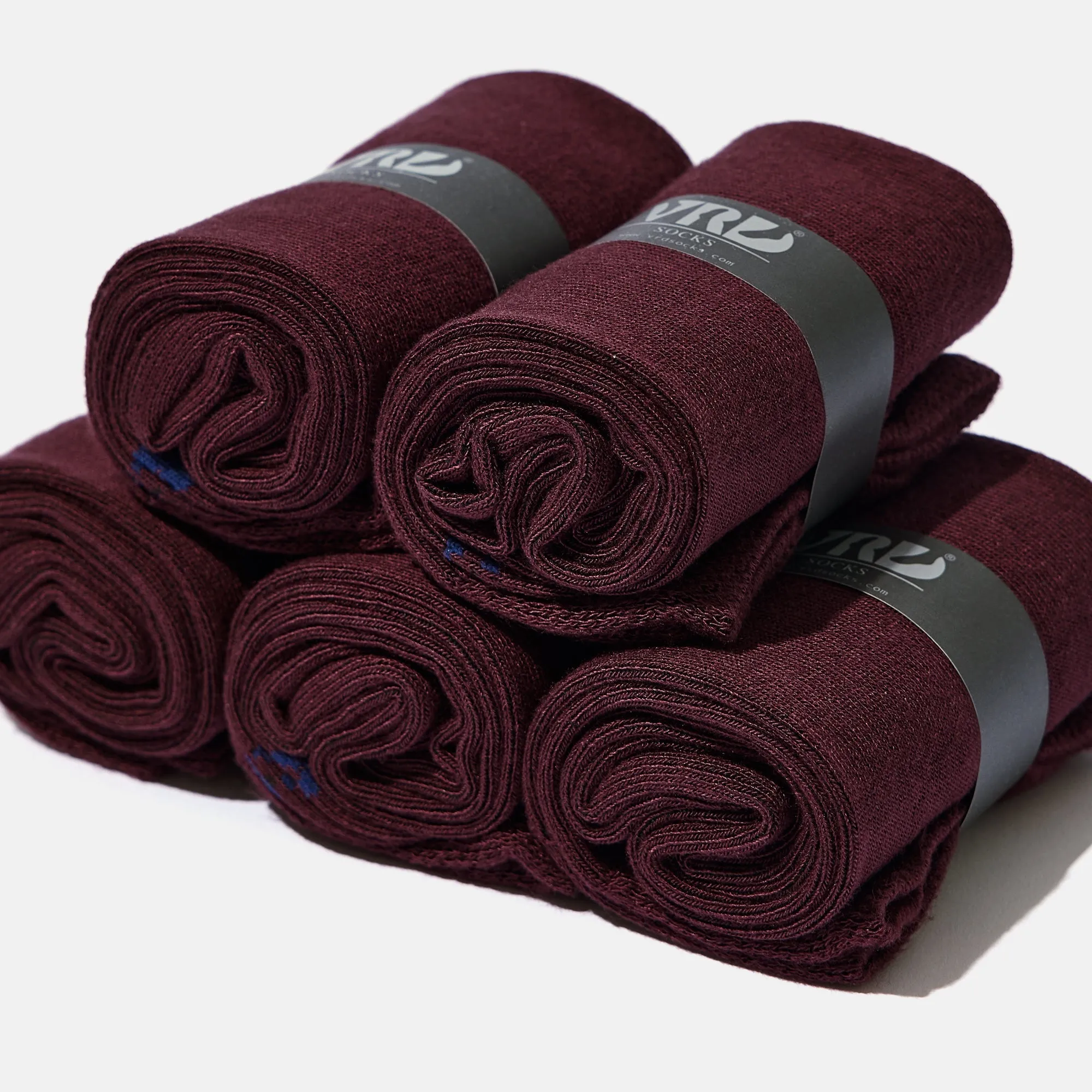 Men's Bamboo Dress Socks • Plain Pack of 1/3/5 Pairs • Burgundy