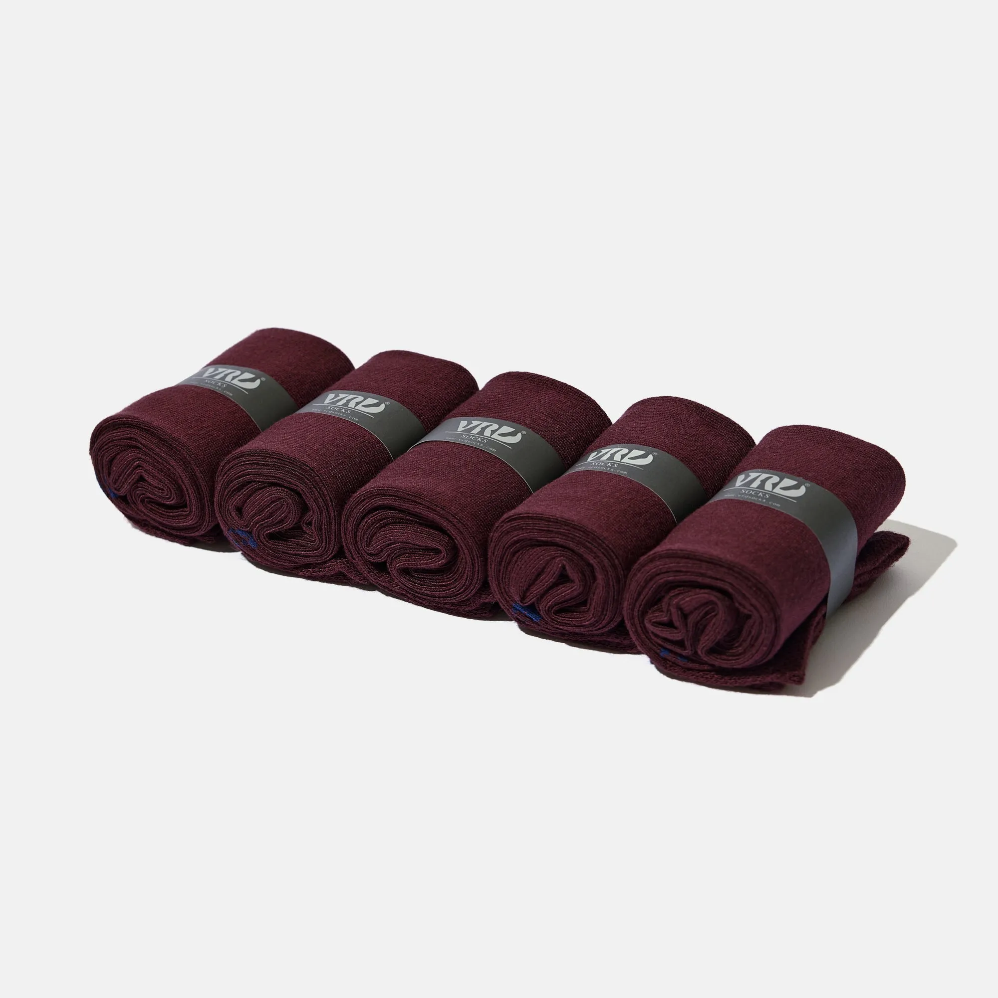 Men's Bamboo Dress Socks • Plain Pack of 1/3/5 Pairs • Burgundy