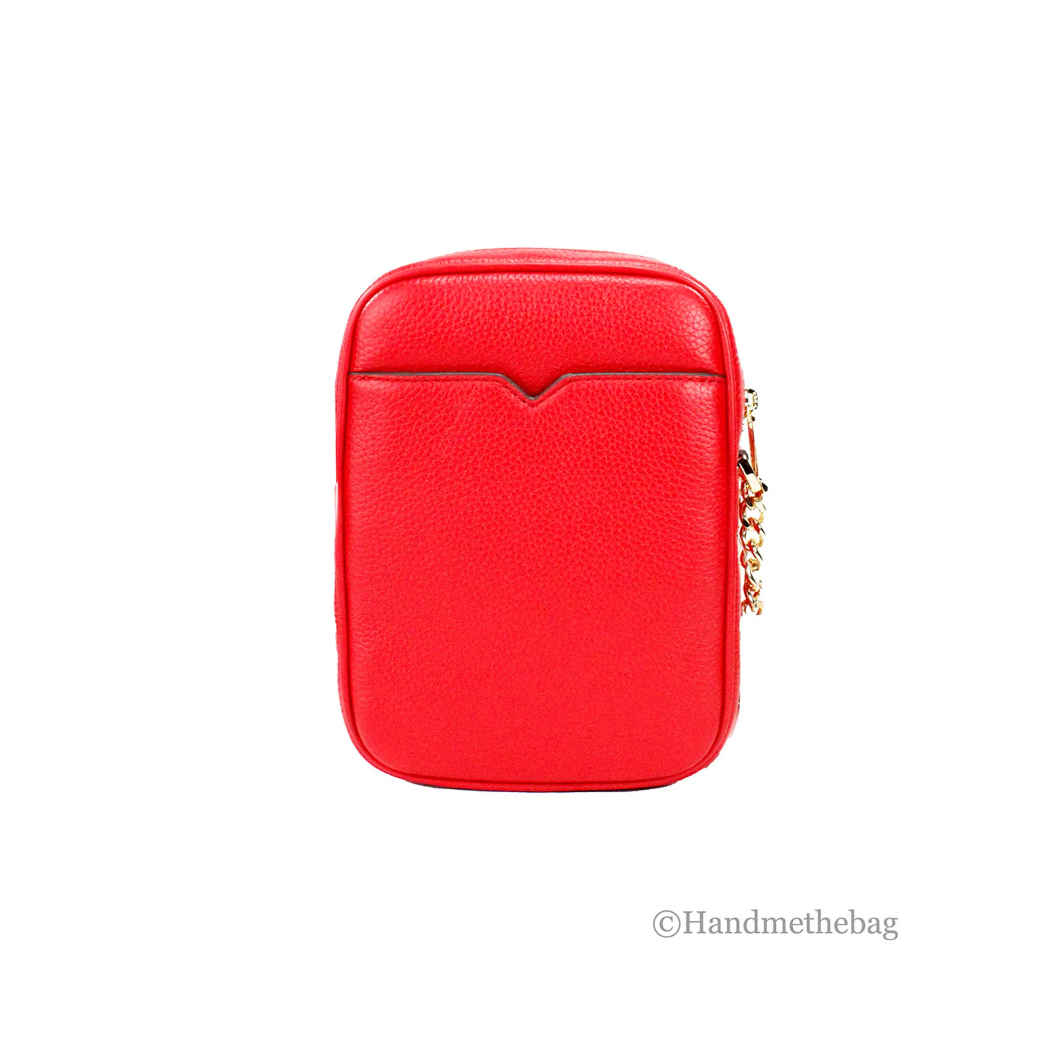 Michael Kors Flight Red Leather North South Chain Crossbody