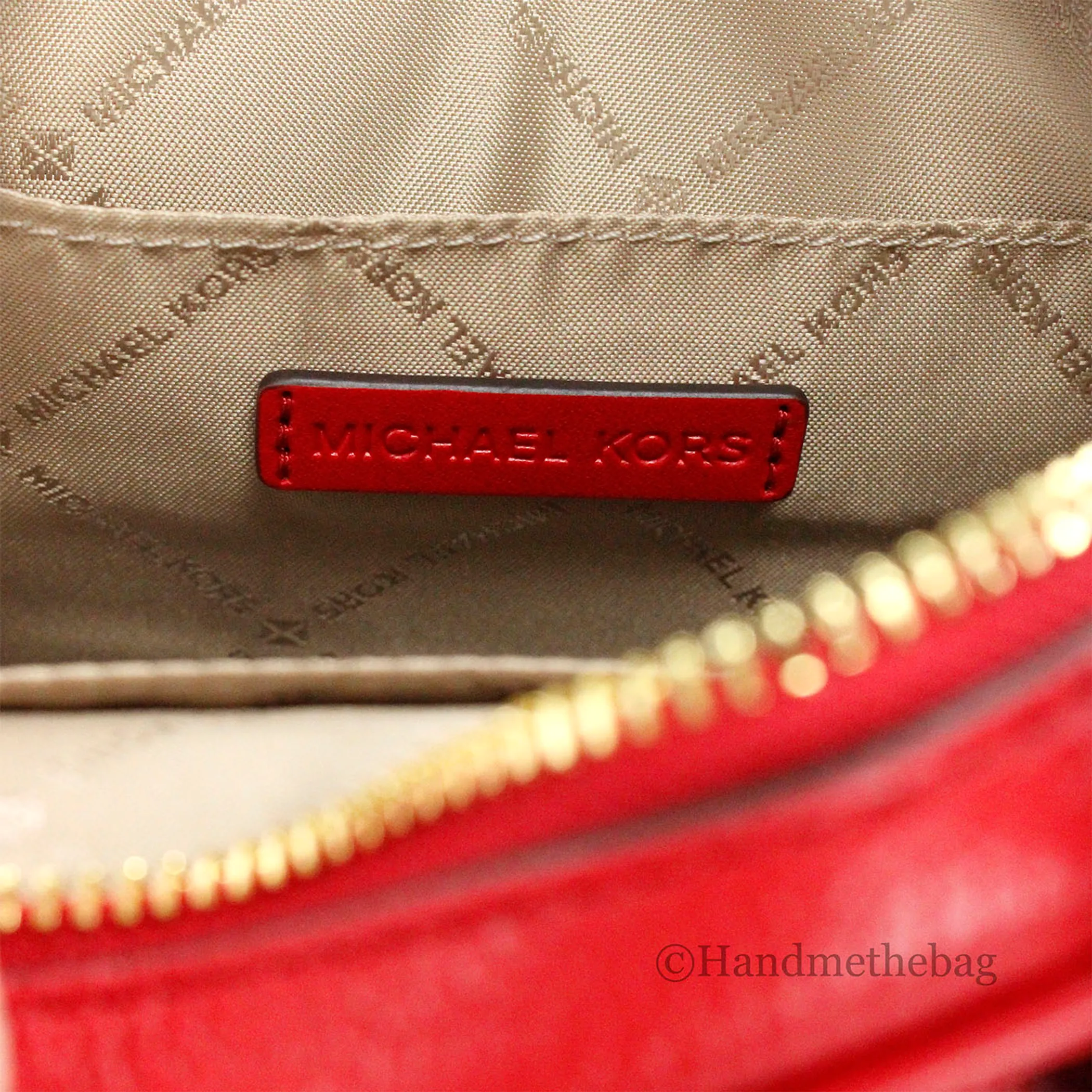 Michael Kors Flight Red Leather North South Chain Crossbody