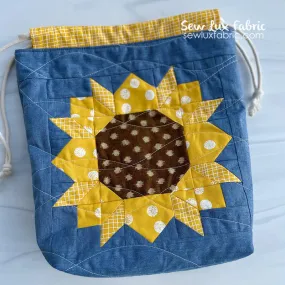 Mini Sunflower Drawstring Bag Project