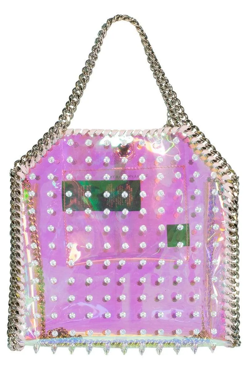 Mini Tote Holographic With Studs