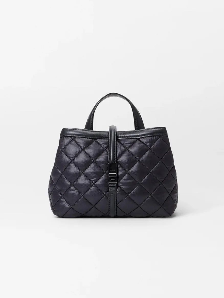 MZ Wallace Mini Astor Top Handle in Black Oxford