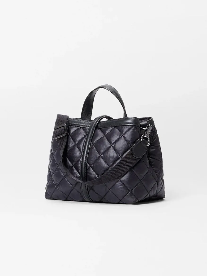MZ Wallace Mini Astor Top Handle in Black Oxford