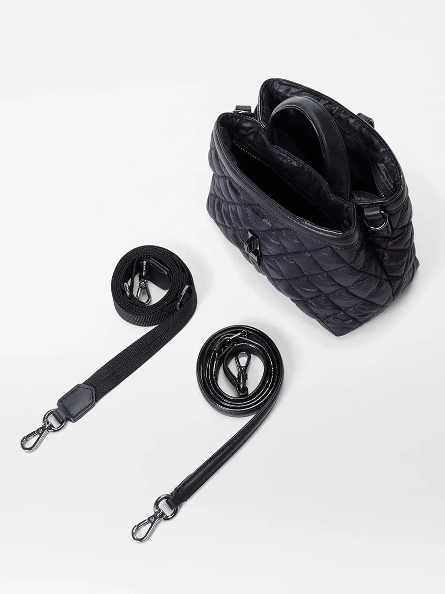MZ Wallace Mini Astor Top Handle in Black Oxford