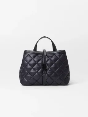 MZ Wallace Mini Astor Top Handle in Black Oxford