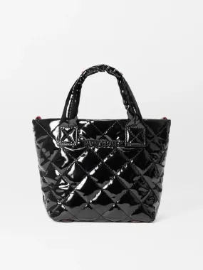 MZ Wallace Petite Metro Tote Deluxe in Black Lacquer Oxford