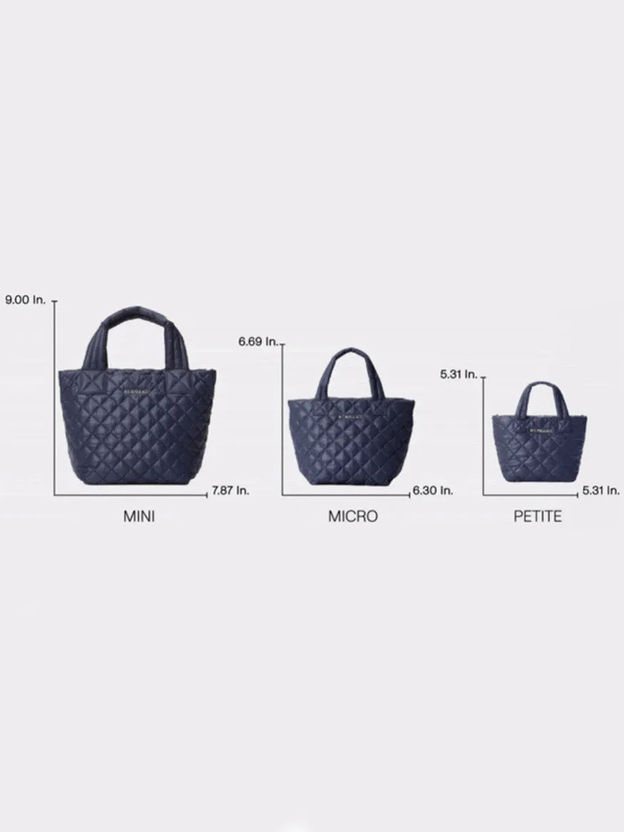 MZ Wallace Petite Metro Tote Deluxe in Black Lacquer Oxford
