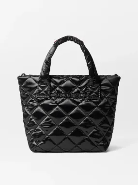 MZ Wallace Petite Metro Tote Deluxe in Black Liquid Oxford