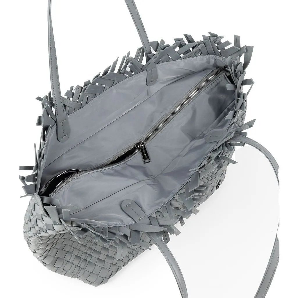 NEW: Vulcan Woven Large Tote (Fringed Top) - Slate