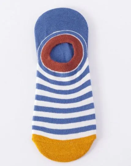 SF1043 Periwinkle Blue Stripe Low Cut Socks