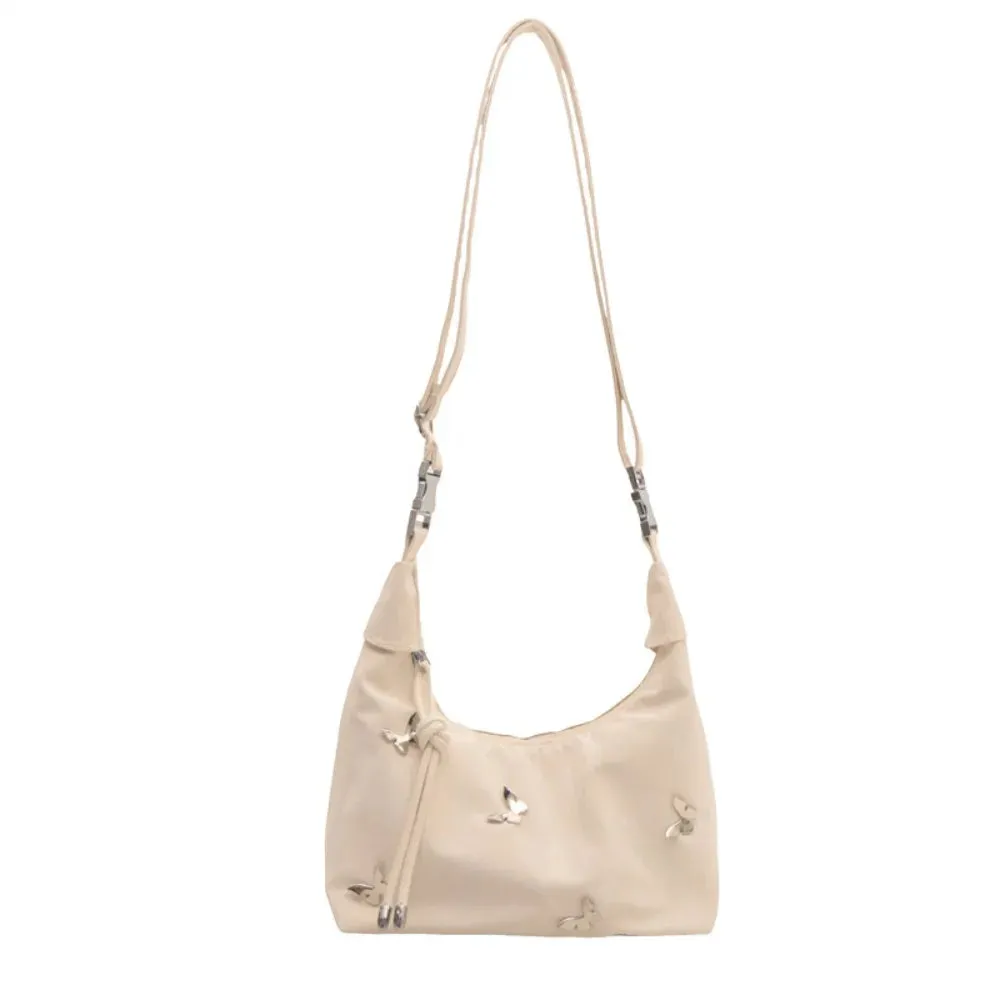 Uakiss New Small Crossbody Bag PU Leather Solid Color Shoulder Bag Butterfly Commuting Bag Girl