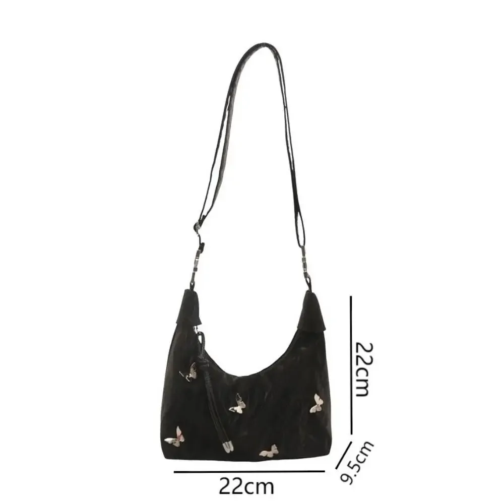Uakiss New Small Crossbody Bag PU Leather Solid Color Shoulder Bag Butterfly Commuting Bag Girl